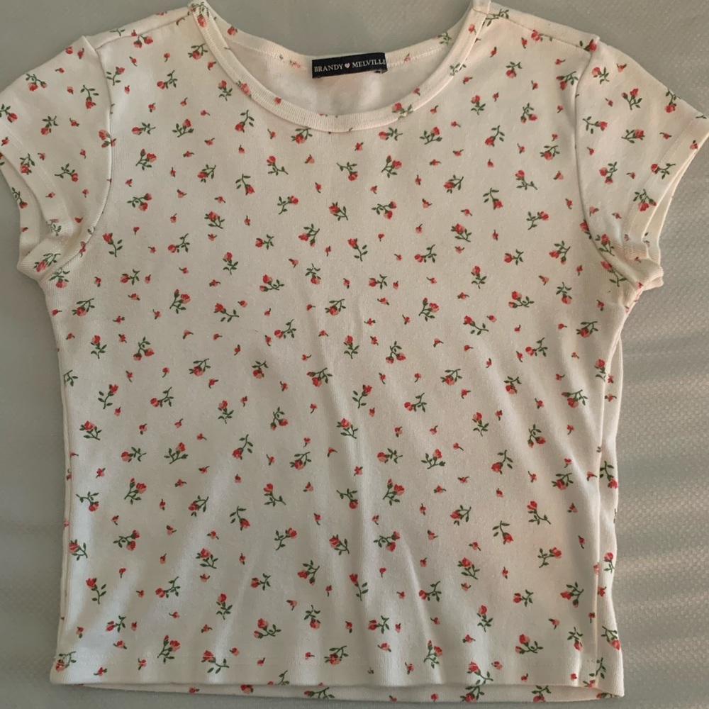 Brandy Melville Flower Crop Shirt